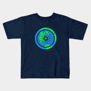 Mountain Bike Tire Earth Gear Graphic Biking Design Kids T-Shirt